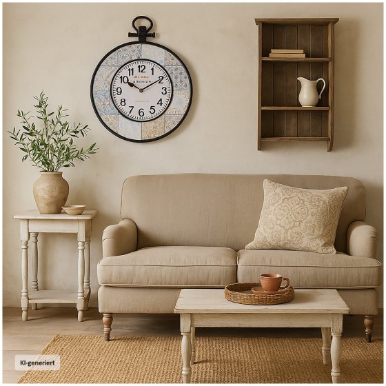 Stilvolle analoge Wanduhr im Vintage Design Ø40 cm 