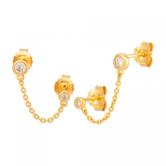 Doppelohrstecker 925 Sterling Silber gelb vergoldet 