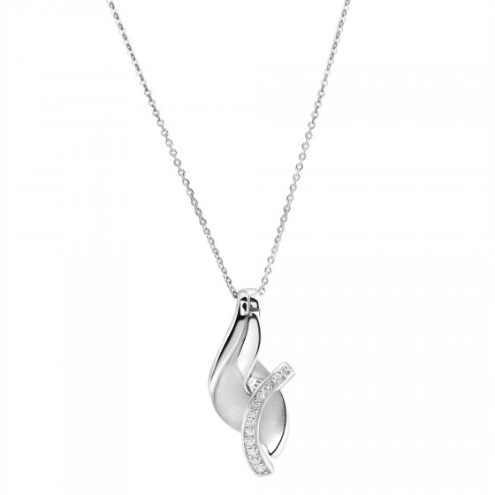 Anhänger mit Kette 925/- Sterling Silber rhodiniert Zirkonia 