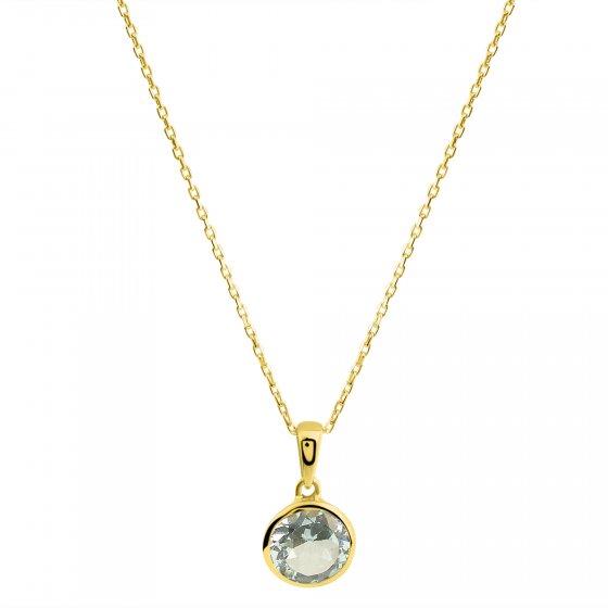 Anhänger mit Kette 585/- Gelbgold Blautopas 