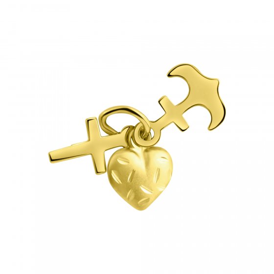 Anhänger Gold 375 Motiv Glaube, Liebe, Hoffnung 