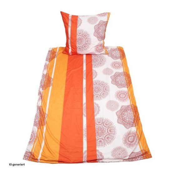 Bettwäsche 2-teiliges Set 135 x 200 Orange Rot 