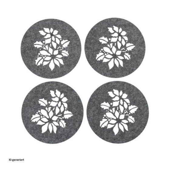 Platzset 4-teilig Filz mit Blumendruck 