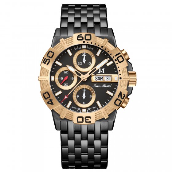 Herren Armbanduhr Edelstahl rotvergoldet (teil) Satiniert 22cm 