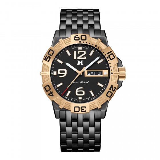 Herren Armbanduhr Edelstahl rotvergoldet (teil) Satiniert 22cm 