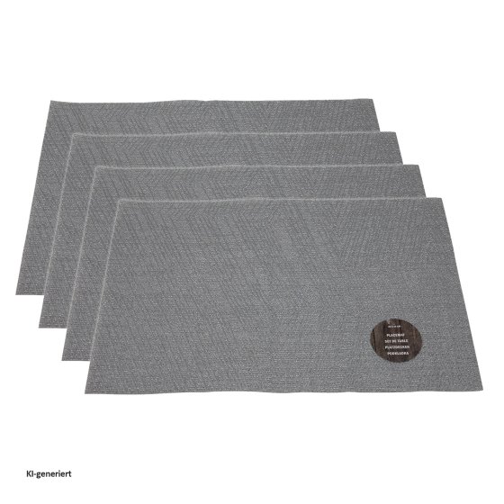 Tischset 4-teilig Polyester Hellgrau 