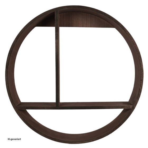 Wandregal Ø 37 cm Holz Dunkelbraun 