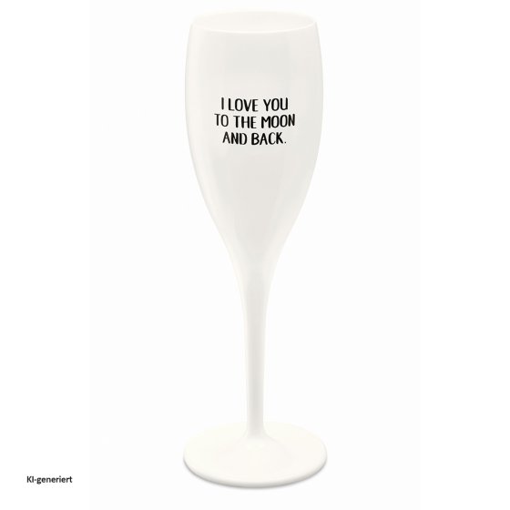 Sektglas 100 ml mit Druck CHEERS No. 1 LOVE YOU TO THE MOON 