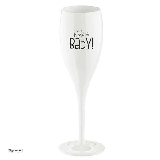 Sektglas 100 ml mit Druck CHEERS No. 1 WELCOME BABY 