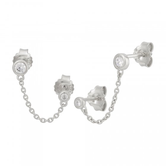 Doppelohrstecker 925 Sterling Silber rhodiniert 