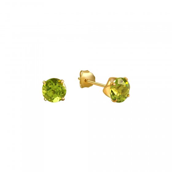 Ohrringe Gold 333 mit echten Peridot-Steinen 5mm 
