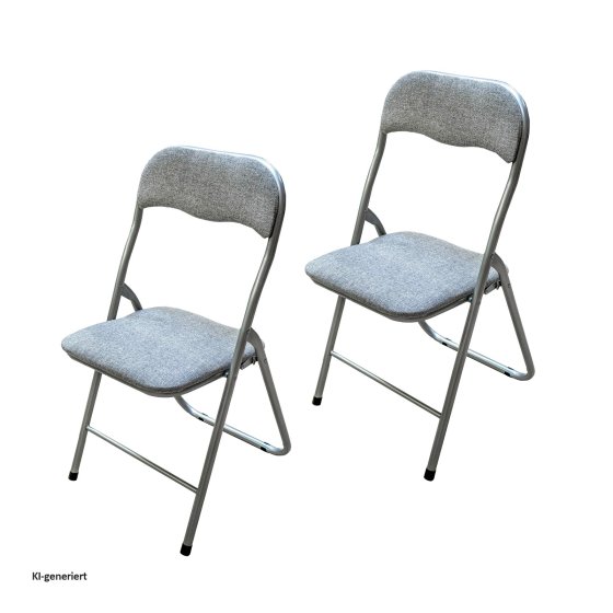 Klappstuhl 2er Set Dima Fabric Grau 