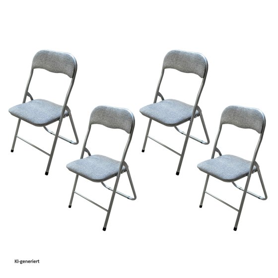 Klappstuhl 4er Set Dima Fabric Grau 
