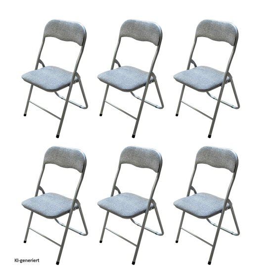 Klappstuhl 6er Set Dima Fabric Grau 