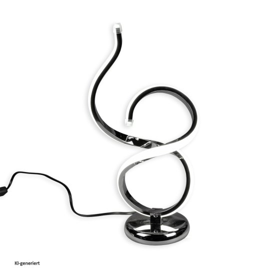 LED Tischlampe 38 cm Spirale Silber 