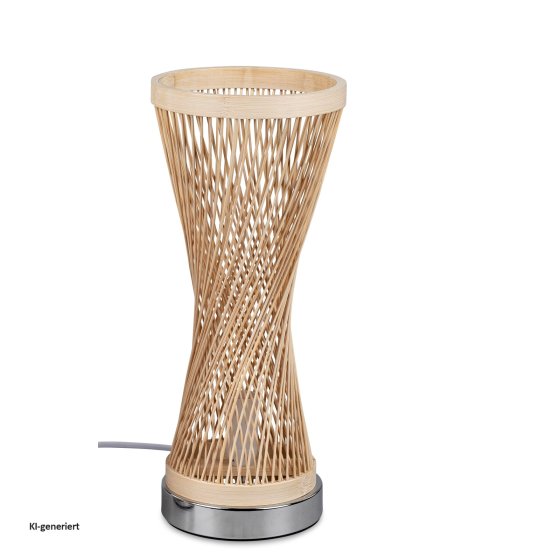 Tischlampe gedreht Holz 