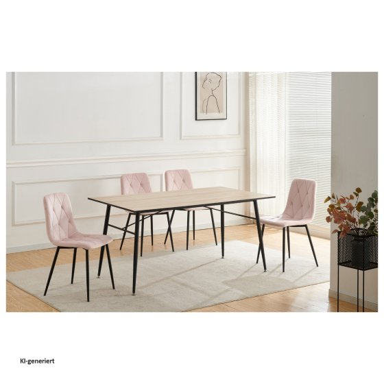 Stuhl Mesa Eco 4er-Set Velvet Rosa 