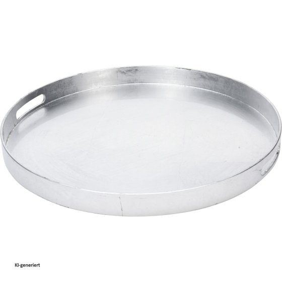 Serviertablett Rund Silber 