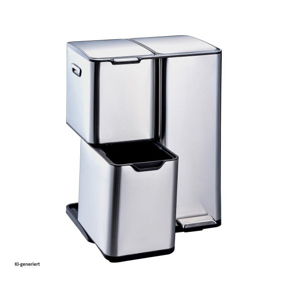 Mülltrennsystem Jannik 60 Liter Silber 