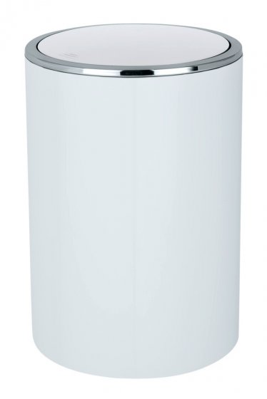 Schwingdeckeleimer Mod. Inca White, hochwertiger Kunststoff, 5 Liter