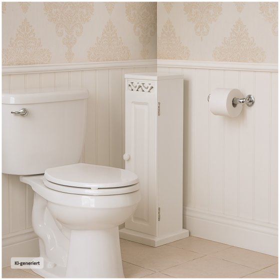 Toilettenpapierschrank Weiß Schmaler Badschrank im Landhausstil 