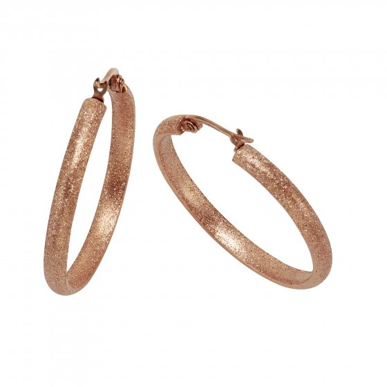 Creolen Edelstahl rosé diamantiert 34mm 