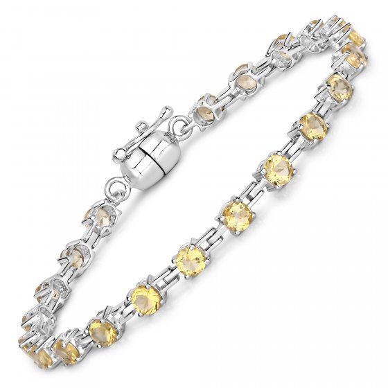 Armband 925-Sterling Silber rhodiniert Citrin rund 