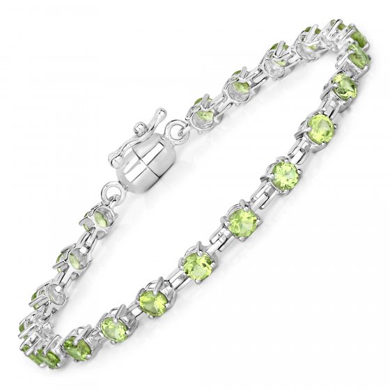 Armband 925-Sterling Silber rhodiniert Peridot rund 