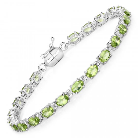 Armband 925-Sterling Silber rhodiniert Peridot oval 