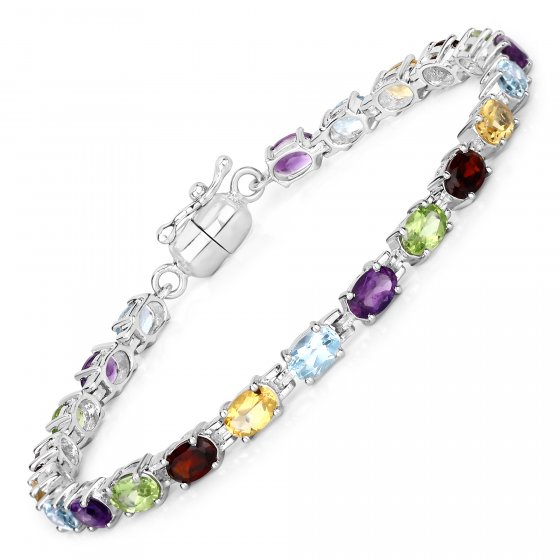 Armband 925-Sterling Silber rhodiniert Multicolour oval 