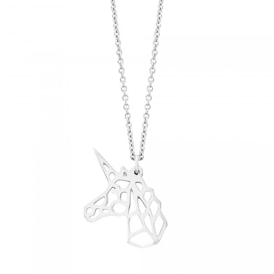 Anhänger mit Kette 925 Silber rhodiniert Einhorn 