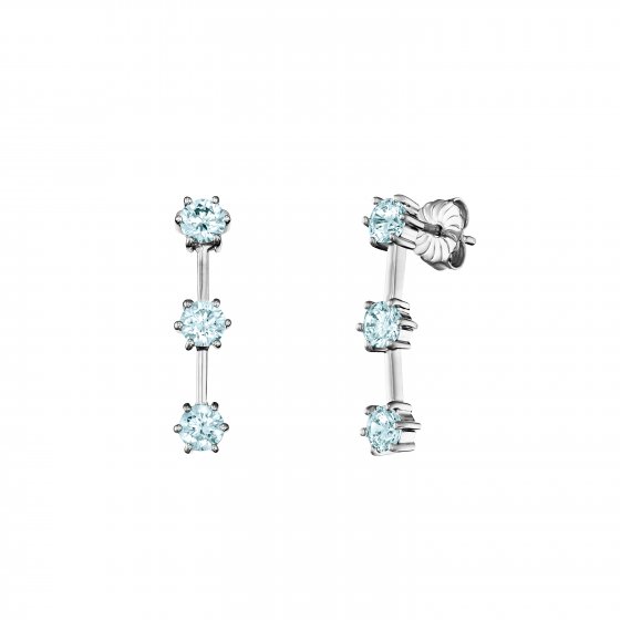 Ohrstecker 925 Silber rhodiniert Zirkonia hellblau 