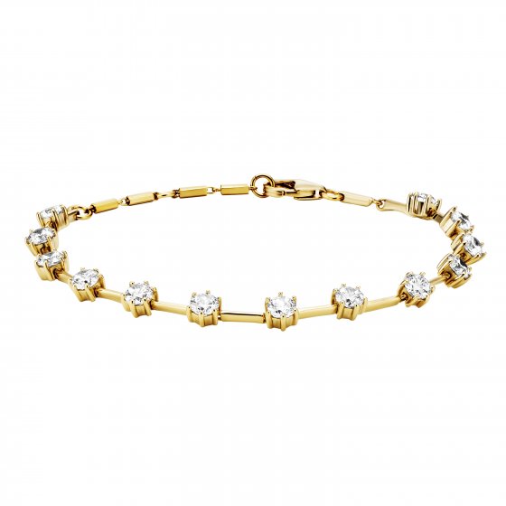 Armband 925 Silber vergoldet Zirkonia weiß 