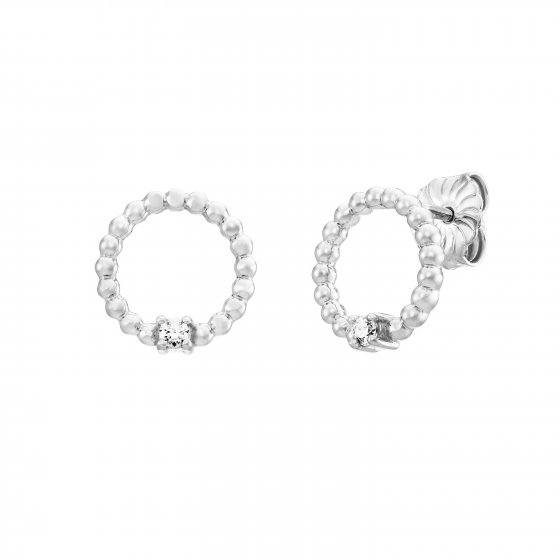 Ohrstecker 925 Silber rhodiniert Zirkonia weiß 