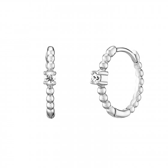 Klappcreolen 925 Silber rhodiniert Zirkonia weiß 
