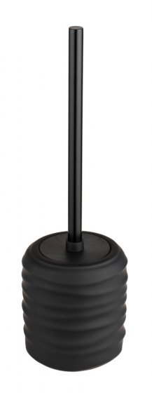 WC-Garnitur Mod. Illana, schwarz, Keramik, Edelstahl, Ø8,5x38,5 cm, soft-touch Beschichtung, freistehend 