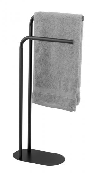 Handtuchständer Mod. Levante, schwarz, Stahl, 30x79x17 cm, freistehend, ideal für kleine Bäder 