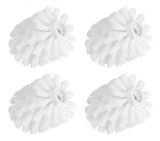 Ersatzbürstenkopf 4er, weiß, Kunststoff, Ø7,5cm, für alle gängigen WC-Garnituren 
