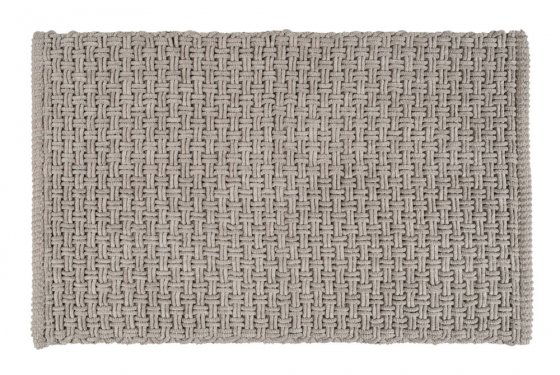 Badteppich Mod. Ecoli, grau, Polyester-Baumwolle, 50x80 cm, rutschhemmend, geeignet für Fußbodenheizung 
