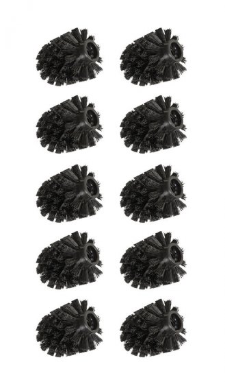 Ersatzbürstenkopf für Toilettenbürsten, WC-Ersatzbürste, 10 er Set, Ø 8 cm, schwarz 
