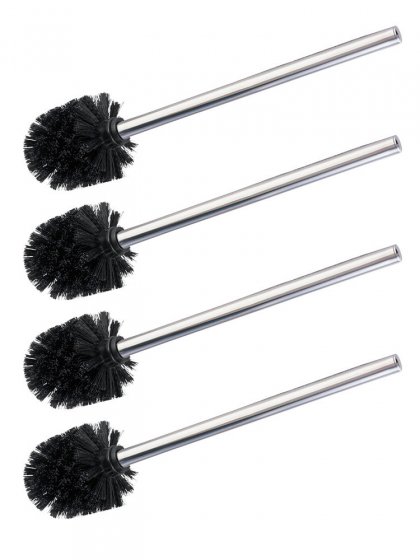 Toilettenbürste mit Edelstahlstiel, 4er Set, WC-Ersatzbürste, 4er Set, Ø 8 cm 