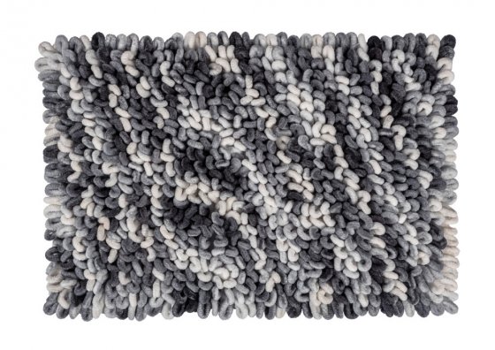 Badteppich Mod. Lerici, grau-blau, Polyester/Baumwolle, 60x90 cm, rutschhemmend beschichteter Rücken 