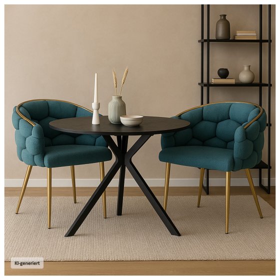 Stuhl Alsen Gold Petrol 