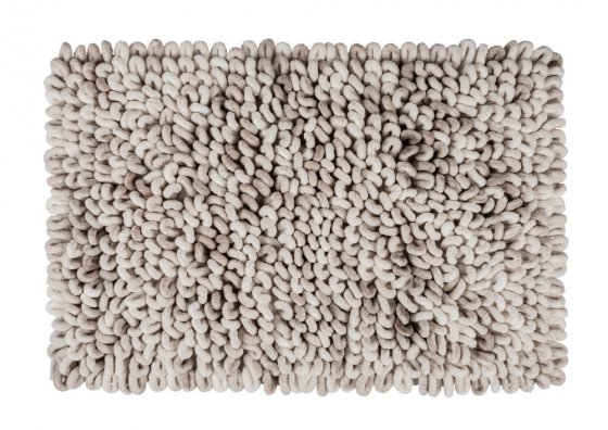 Badteppich Mod. Lerici, weiß-grau, Polyester-Baumwolle, 60x90 cm, schnelltrocknend und rutschfest 
