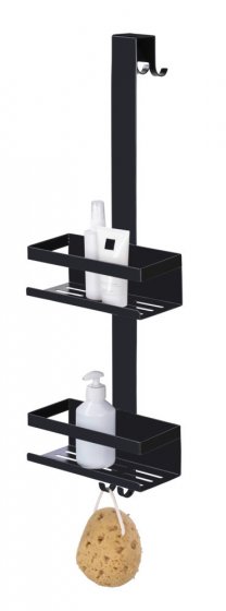 Duschcaddy Mod. Bribano Duo, schwarz, Edelstahl, 23x71x18 cm, schützt vor kratzern 