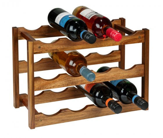Weinregal Mod. Fondi, aus massivem Akazienholz 