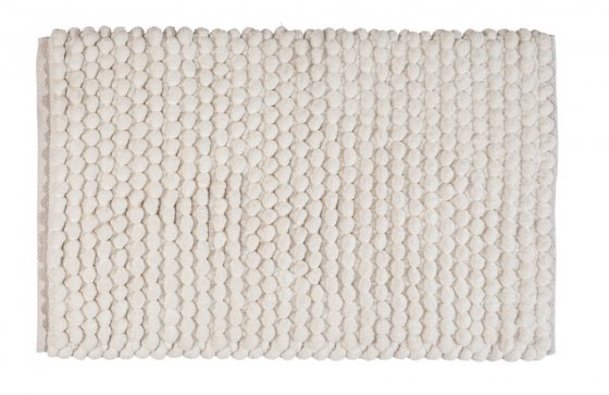 Badteppich Mod. Solivo, weiß, Polyester/Baumwolle, 50x80 cm, rutschhemmend beschichtet, schnelltrocknend 