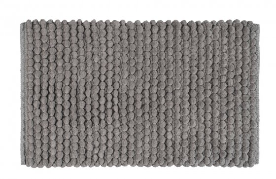 Badteppich Mod. Solivo, grau, Polyester/Baumwolle, 50x80 cm, rutschfest, für Fußbodenheizung geeignet 
