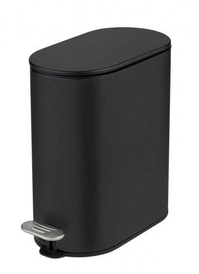 Kosmetikeimer Mod. Collungo, 5L, schwarz, Metall, 14x28,5x29,5 cm, easy-close Absenkautomatik 