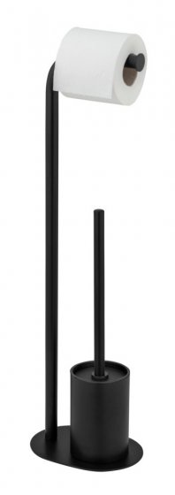 Stand WC-Garnitur Mod. Levante, schwarz, Stahl, 23x63x17 cm, rostfrei und freistehend 